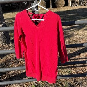 Talbots Red V-Neck Sweater